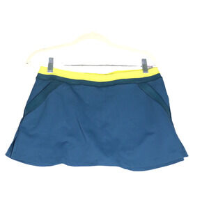 Prana Mini Skort Womens Medium Teal Blue Green Stretch Pocket Shorts Skirt Hike